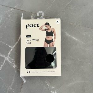 New- Pact Black Lace-Waist Briefs Set